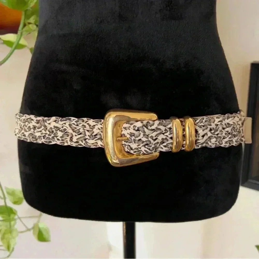 Sandy Duftler Leopard Brass Belt - Size M/L